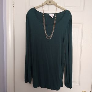 Isabel Maternity Long Sleeve Top Size S Dark Green